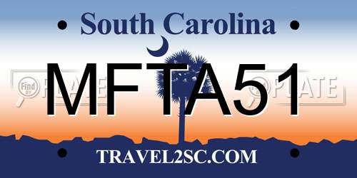 MFTA51 South Carolina License Plate
