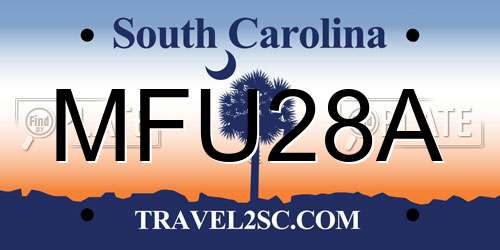 MFU28A South Carolina License Plate
