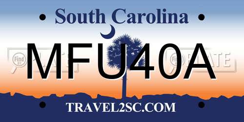 MFU40A South Carolina License Plate