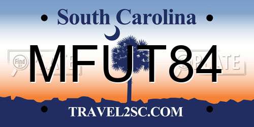 MFUT84 South Carolina License Plate