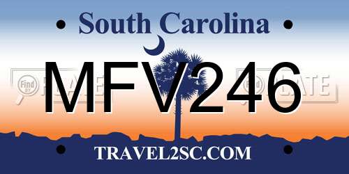 MFV246 South Carolina License Plate