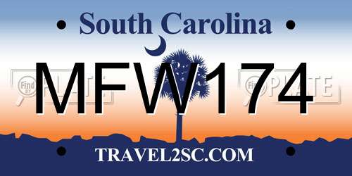 MFW174 South Carolina License Plate