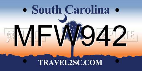 MFW942 South Carolina License Plate