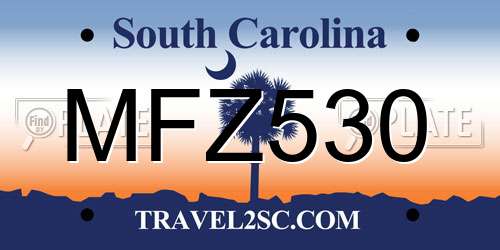 MFZ530 South Carolina License Plate