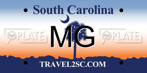 MG South Carolina License Plate