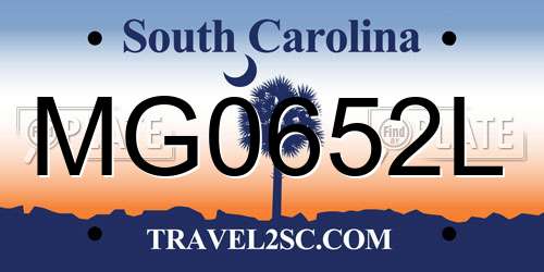 MG0652L South Carolina License Plate