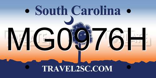 MG0976H South Carolina License Plate