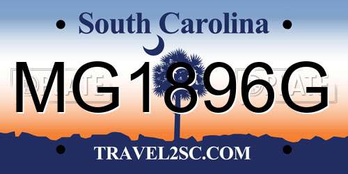 MG1896G South Carolina License Plate