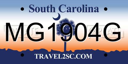 MG1904G South Carolina License Plate