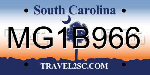 MG1B966 South Carolina License Plate
