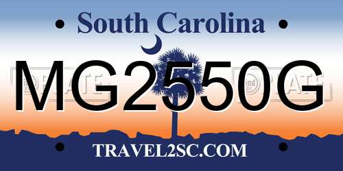MG2550G South Carolina License Plate