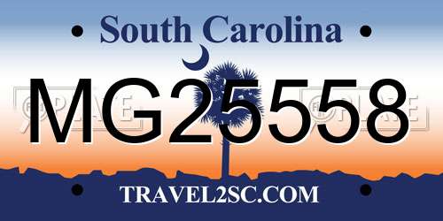 MG25558 South Carolina License Plate