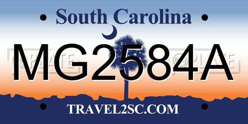 MG2584A South Carolina License Plate