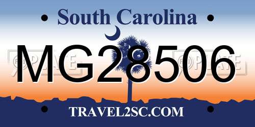 MG28506 South Carolina License Plate