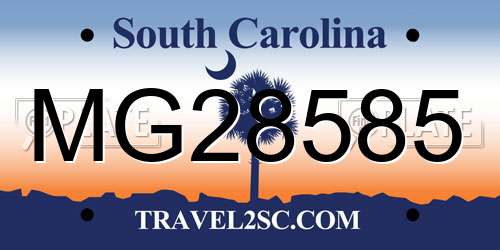 MG28585 South Carolina License Plate