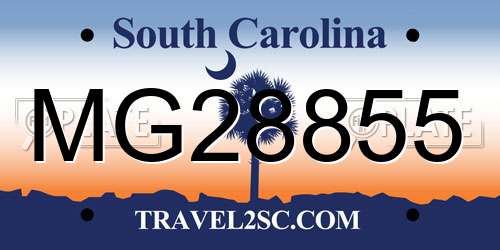 MG28855 South Carolina License Plate