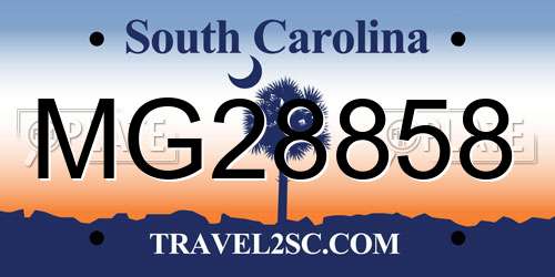 MG28858 South Carolina License Plate