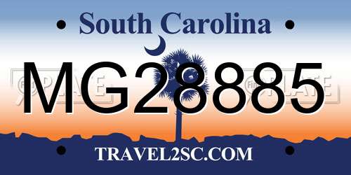 MG28885 South Carolina License Plate