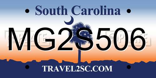 MG2S506 South Carolina License Plate