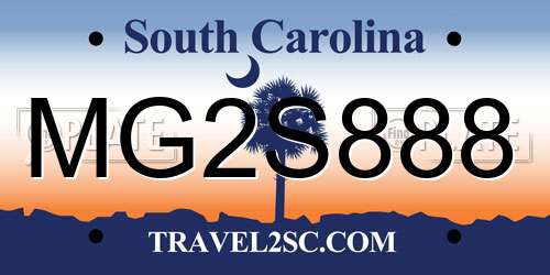 MG2S888 South Carolina License Plate