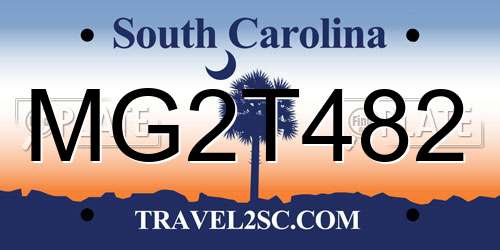 MG2T482 South Carolina License Plate