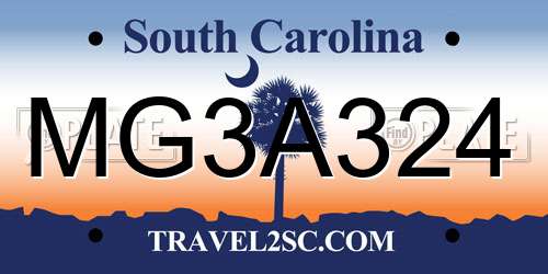 MG3A324 South Carolina License Plate