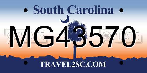 MG43570 South Carolina License Plate