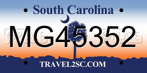 MG45352 South Carolina License Plate