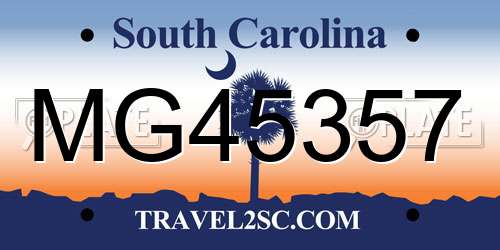 MG45357 South Carolina License Plate