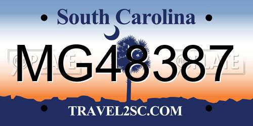 MG48387 South Carolina License Plate