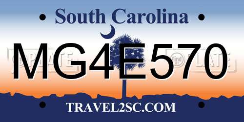 MG4E570 South Carolina License Plate