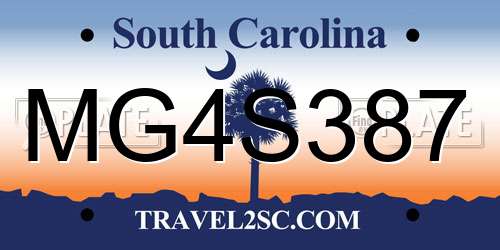 MG4S387 South Carolina License Plate
