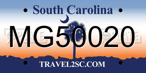 MG50020 South Carolina License Plate