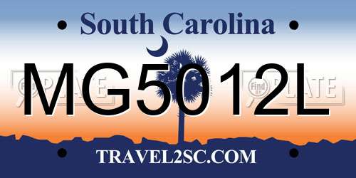 MG5012L South Carolina License Plate