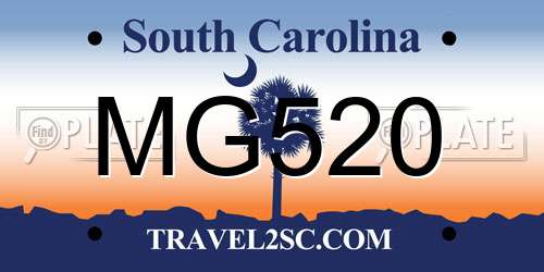 MG520 South Carolina License Plate