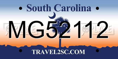 MG52112 South Carolina License Plate
