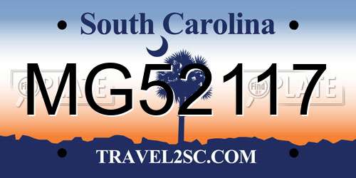 MG52117 South Carolina License Plate