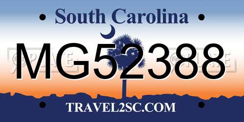 MG52388 South Carolina License Plate