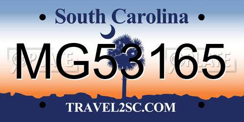 MG53165 South Carolina License Plate