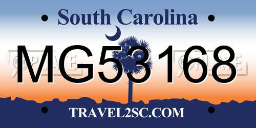 MG53168 South Carolina License Plate
