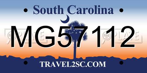 MG57112 South Carolina License Plate