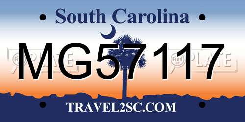 MG57117 South Carolina License Plate