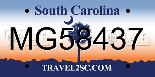 MG58437 South Carolina License Plate