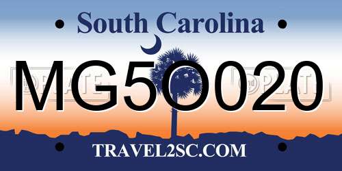 MG5O020 South Carolina License Plate