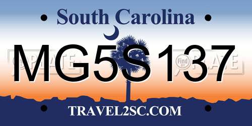 MG5S137 South Carolina License Plate