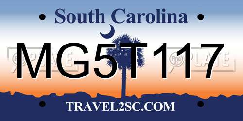MG5T117 South Carolina License Plate