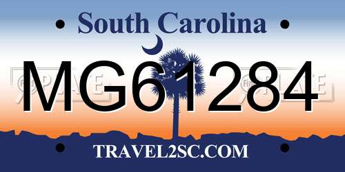 MG61284 South Carolina License Plate