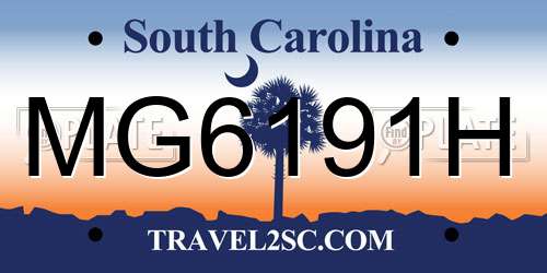 MG6191H South Carolina License Plate