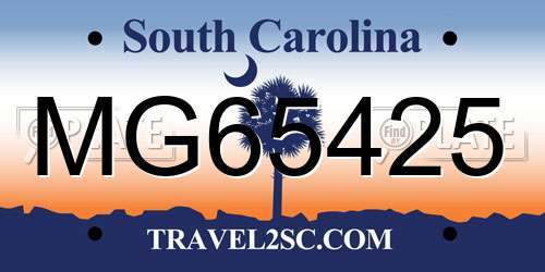 MG65425 South Carolina License Plate