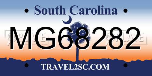MG68282 South Carolina License Plate